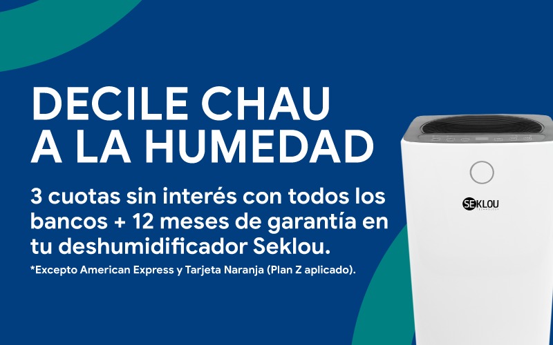 Promoción de deshumidificador Seklou para combatir la humedad en ambientes interiores